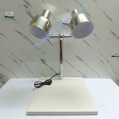 Đèn Hâm Nóng Thức Ăn 2 Bóng Inox Đế Đá Chữ Nhật