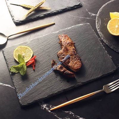 Đĩa Đá Đen Chữ Nhật Trưng Bày Thức Ăn Buffet [300*200*8cm] NT0310040