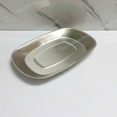 Dĩa Inox 304 Hàn Quốc Hình Chữ Nhật Lòng Sâu Cỡ Trung NT0416044