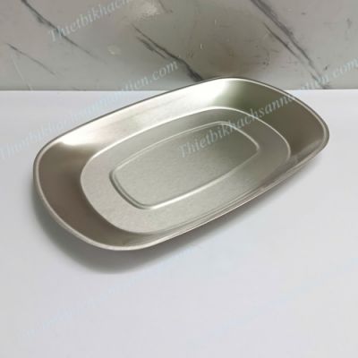 Dĩa Inox 304 Lòng Sâu Chữ Nhật Cỡ Lớn Kiểu Hàn Quốc NT0416045