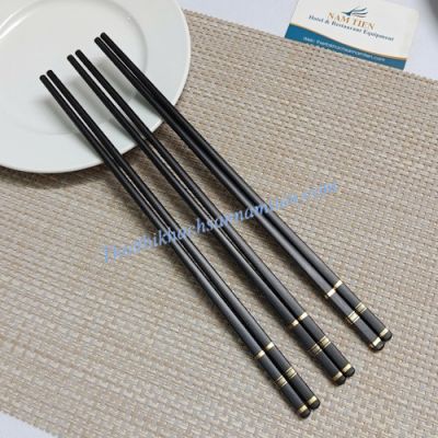 Đũa Nhựa Đen Cao Cấp Đầu Hoa Văn NT0415012