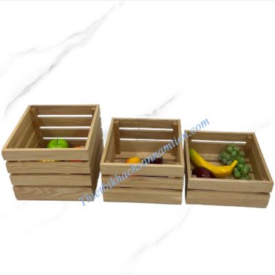 Hộp Gỗ Vuông Trưng Bày Trái Cây, Bánh Mì Cao Cấp