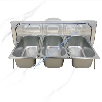 Kệ Trưng Bày Buffet Nắp PC 3 Ngăn [ 3 Khay GN 1/*mm]