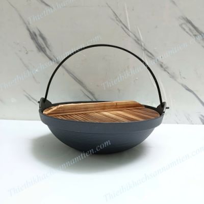 Nồi Gang Chống Dính Nắp Gỗ NT0710006