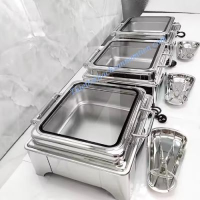 Nồi Hâm Buffet Điện Hình Vuông Nắp Kính NT0301154