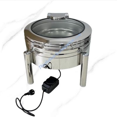 Nồi Hâm Buffet Điện Tròn Inox 304 Chân Trụ Tròn