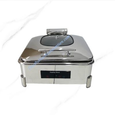 Nồi Hâm Buffet Điện Vuông Bảng Điều Khiển Cảm Ứng Nắp Kính