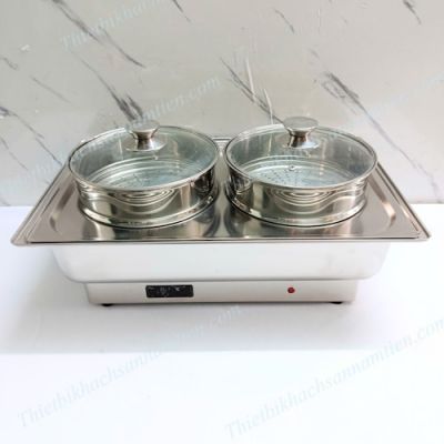 Nồi Hấp Dimsum Điện 1 Tầng 2 Ngăn 2 Xửng Chữ Nhật