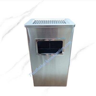 Thùng Rác Inox Có Gạt Tàn NT0103018