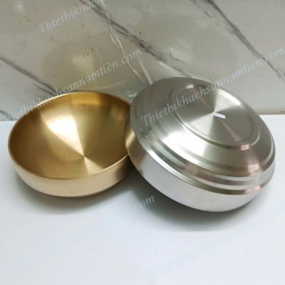 Tô Inox 304 2 Lớp Mạ Vàng Cách Nhiệt Chống Bỏng Kiểu Hàn Quốc NT0416050