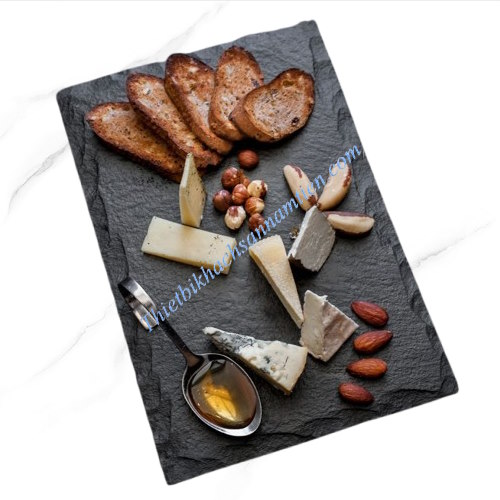 Tấm Đá Đen Tự Nhiên Trưng Bày Thức Ăn Buffet [400*250*8mm] NT0310041