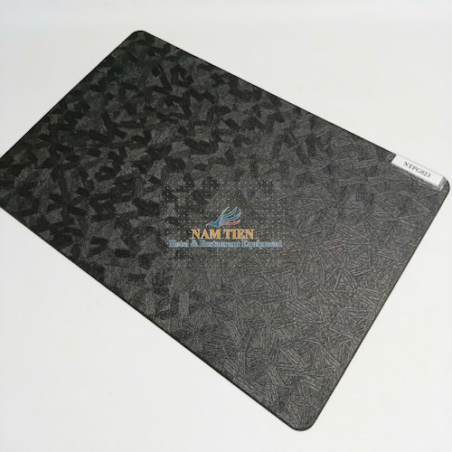  Tấm Lót Bàn Ăn, Miếng Lót Chén Dĩa Da Màu Đen NTPG023