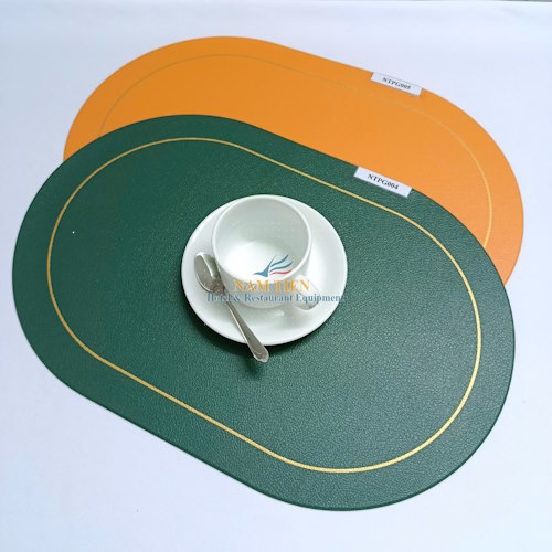 Tấm Lót Chén, Dĩa, Tách Da PU Cách Nhiệt, Chống Thấm