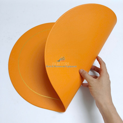 Tấm Lót Chén, Dĩa, Tách Da PU Cách Nhiệt, Chống Thấm