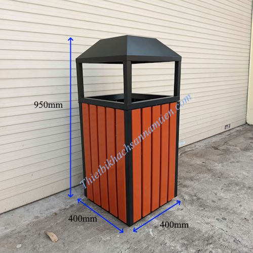 thùng rác gỗ ngoài trời đẹp