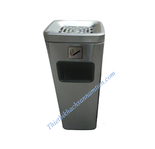 Thùng Rác Gạt Tàn Inox Hình Chữ Nhật Màu Xám NT0103075