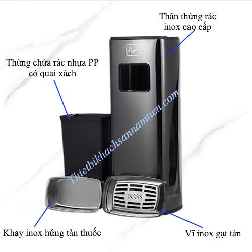 Thùng Rác Gạt Tàn Màu Đen Chữ Nhật NT0103074