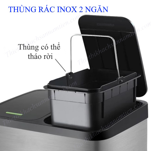 Thùng Rác Inox Đạp Chân 2 Ngăn 9L