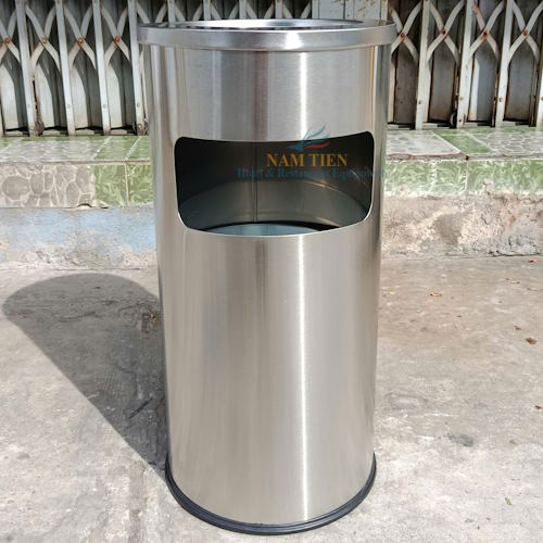 Thùng Rác Inox Tròn - Thùng Rác Gạt Tàn NTNT0103069