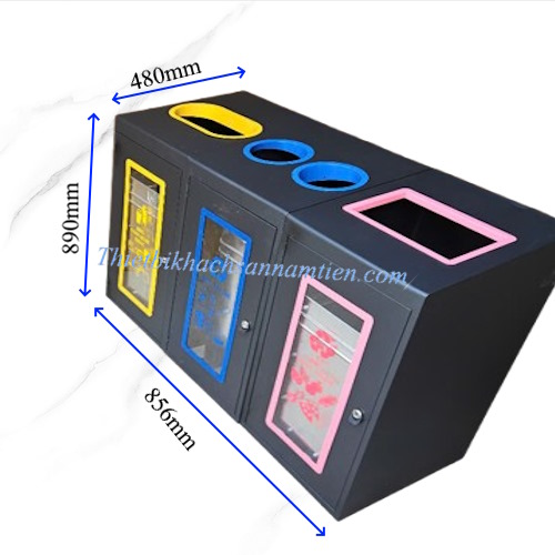 Thùng Rác Ngoài Trời 3 Ngăn Phân Loại Rác NT0104106