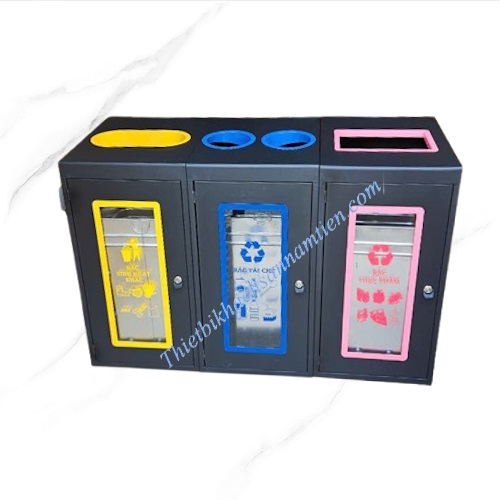 Thùng Rác Ngoài Trời 3 Ngăn Phân Loại Rác NT0104106