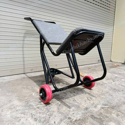 Xe Đẩy Ghế Nhà Hàng Khung Sắt Sơn Lót Xám