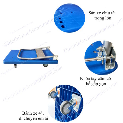 Xe Đẩy Hàng Gấp Gọn 4 Bánh 400kg