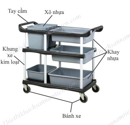 Cấu tạo xe đẩy dọn bàn ăn 3 tầng nhà hàng